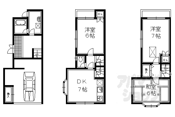 川島滑樋町貸家43-11の間取り写真
