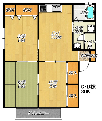 グリーンシャルマンC棟の間取り