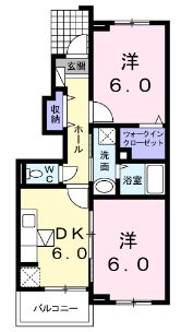 福山市加茂町大字下加茂のアパートの間取り