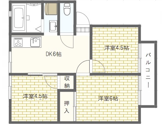 耕田ハイツの間取り