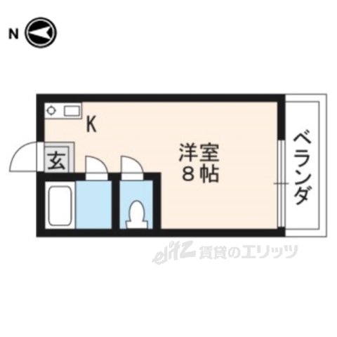 京都市上京区西町のマンションの間取り