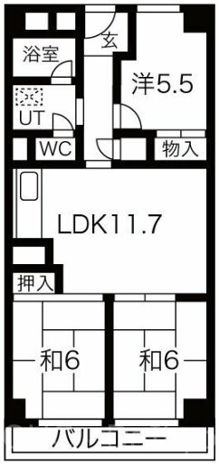 久宝寺グリーンマンションの間取り