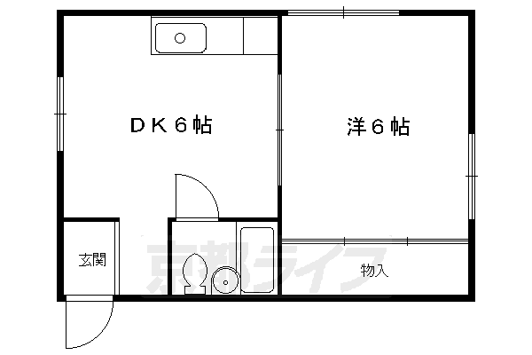 京都市左京区静市市原町のマンションの間取り