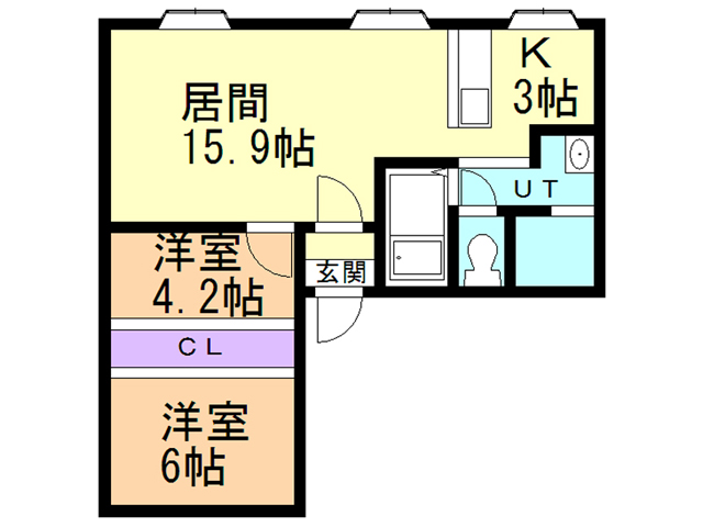 苫小牧市字勇払のアパートの間取り