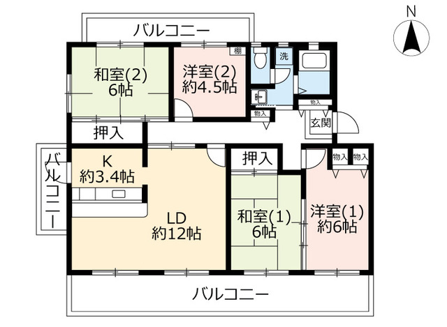 ＵＲ高の原駅東第２の間取り