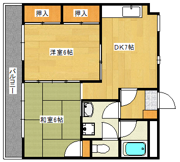 広島市東区矢賀のマンションの間取り