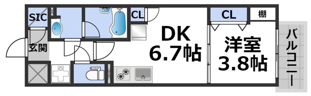 Dimora靭公園の間取り