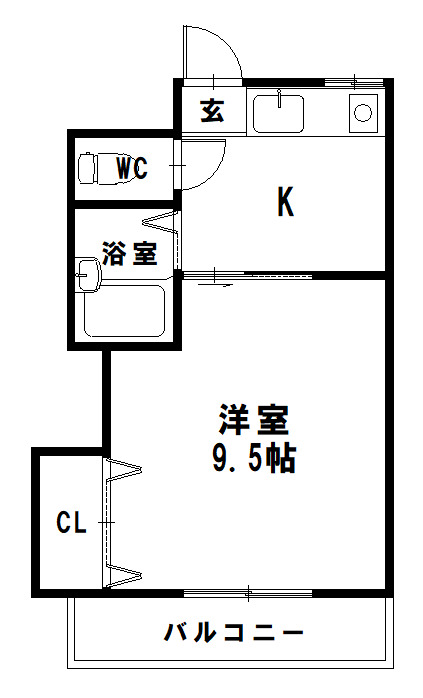 徳島市南庄町のマンションの間取り