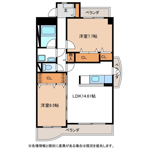 可児市土田のマンションの間取り