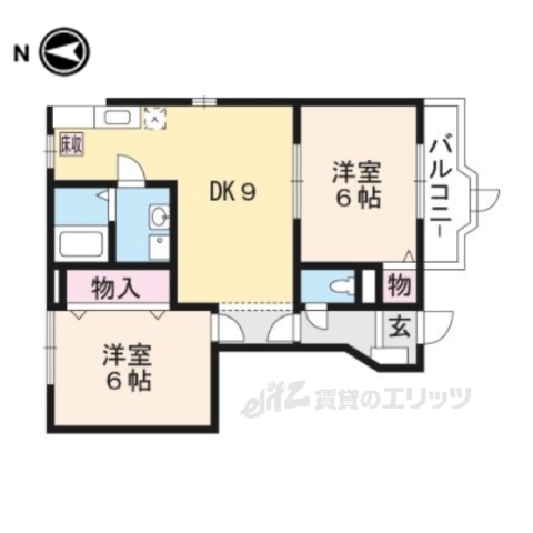 【丹波篠山市東岡屋のアパートの間取り】