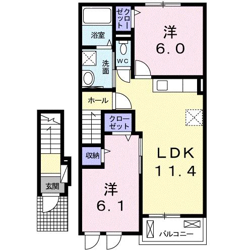 三豊市豊中町比地大のアパートの間取り