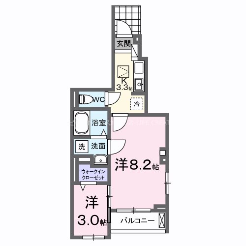 加古川市平岡町新在家のアパートの間取り