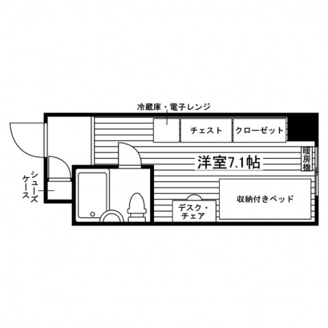 学生会館 Uni E’meal 北大前[食事付き]の間取り