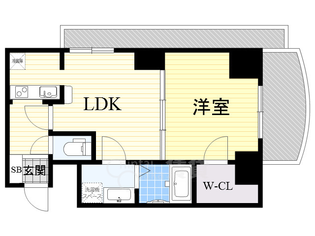 大阪市淀川区宮原のマンションの間取り