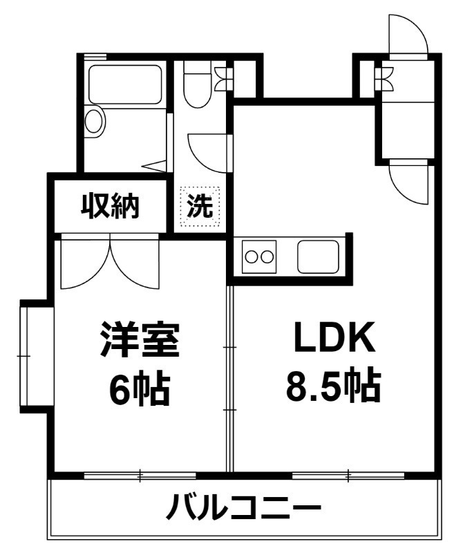 新宿区市谷本村町のマンションの間取り