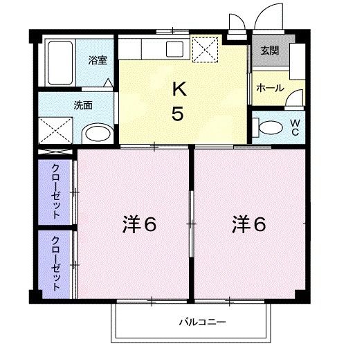 四日市市大治田のアパートの間取り