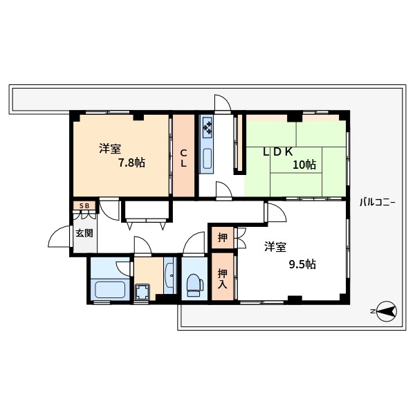 江東区木場のマンションの間取り