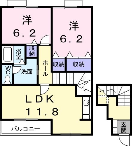 ソレアードＢの間取り