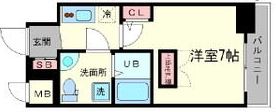 アドバンス心斎橋ラシュレの間取り