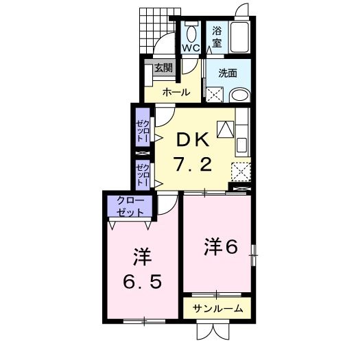 金沢市千木町のアパートの間取り