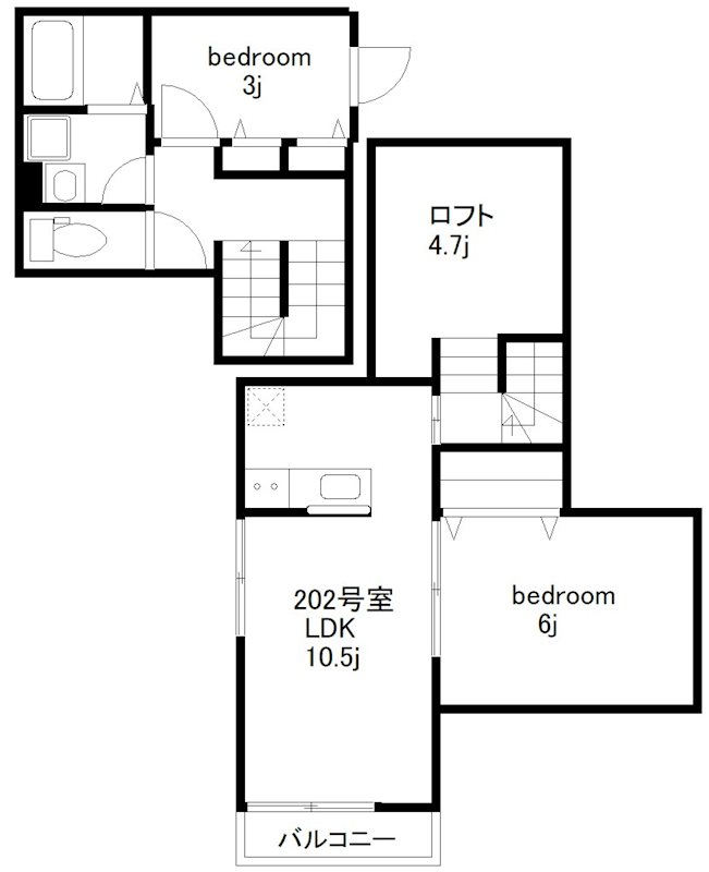 横浜市港南区港南台のアパートの間取り