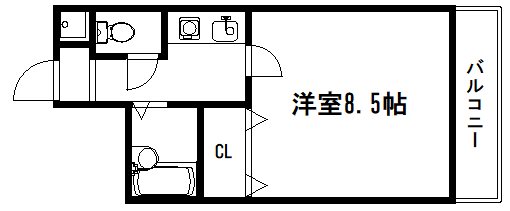 京都市伏見区深草ヲカヤ町のマンションの間取り