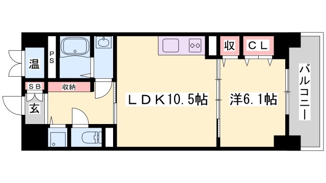 姫路市豊沢町のマンションの間取り