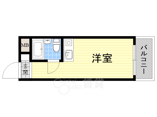 大阪市西区江戸堀のマンションの間取り