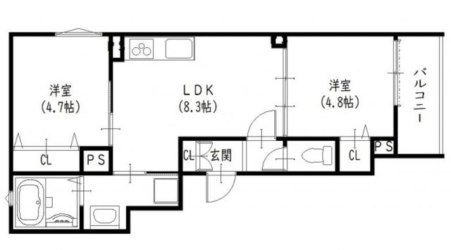 クリエオーレ郡津Iの間取り