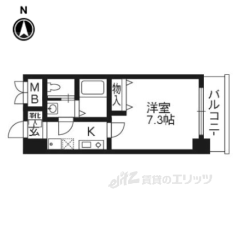 【京都市下京区西七条掛越町のマンションの間取り】