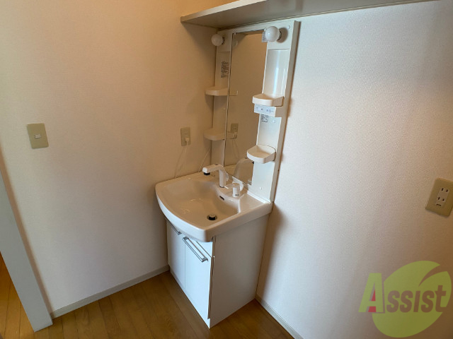 洗面設備　洗面台にシャワーが付いてますのでここで髪の毛のセット出来ます