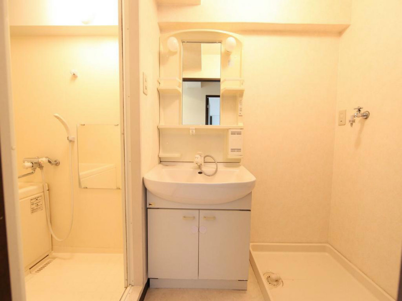 洗面設備　脱衣所　独立洗面台付（シャンプードレッサー付）