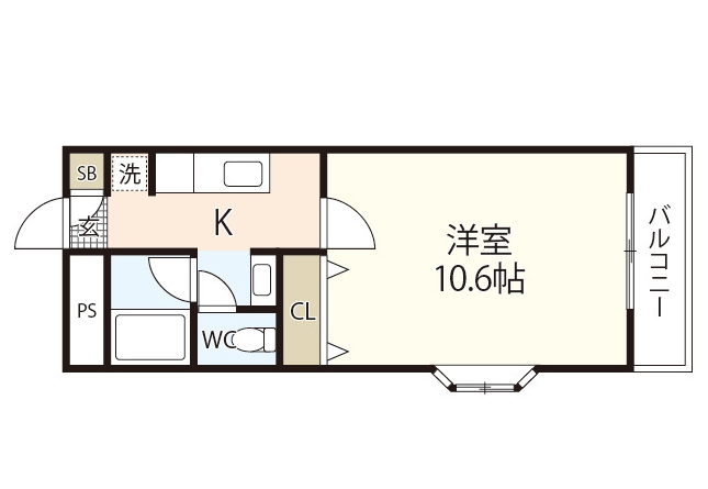 ＪＲ山陽本線 倉敷駅 徒歩7分 6階建 築21年の間取り写真