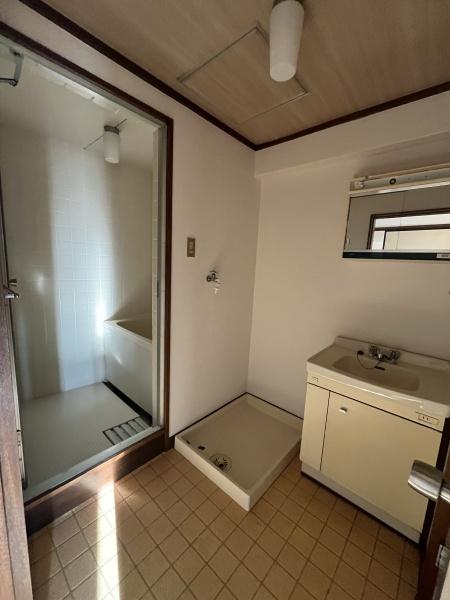 洗面設備　独立洗面台と室内洗濯機置場