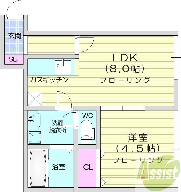 ＪＲ札沼線 新琴似駅 徒歩10分 2階建 築22年の間取り写真