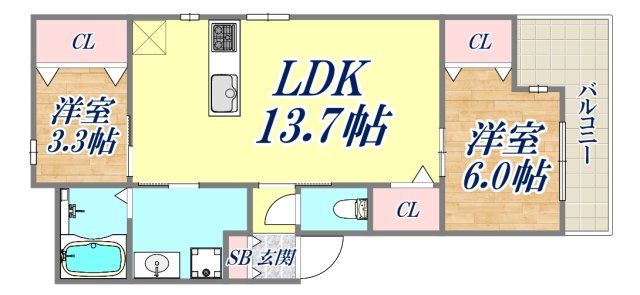 リブレメゾン住吉1の間取り写真