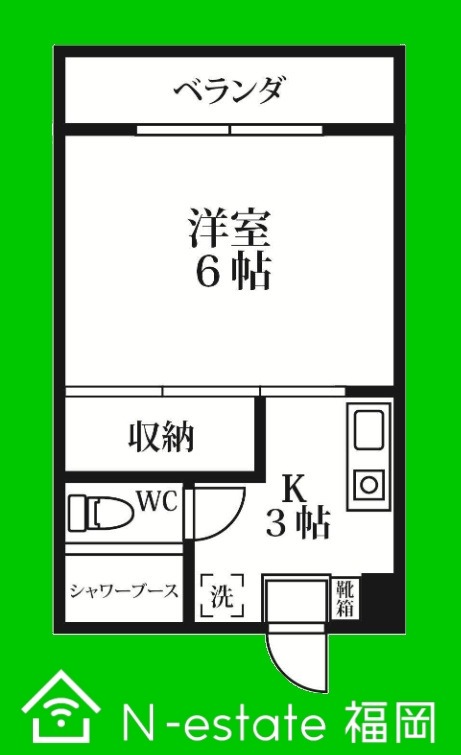 地下鉄空港線 藤崎駅 徒歩15分 3階建 築40年の間取り写真