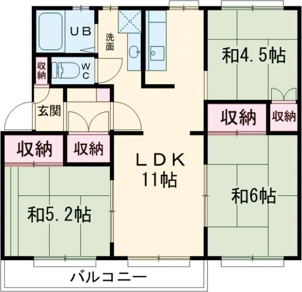 平岸スターハイツB-6棟の間取り