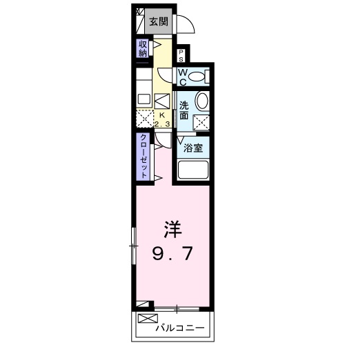 姫路市飾磨区細江のアパートの間取り