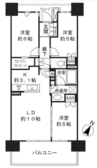 クリオレジダンス横浜新杉田の間取り