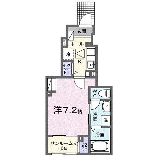 高松市元山町のアパートの間取り