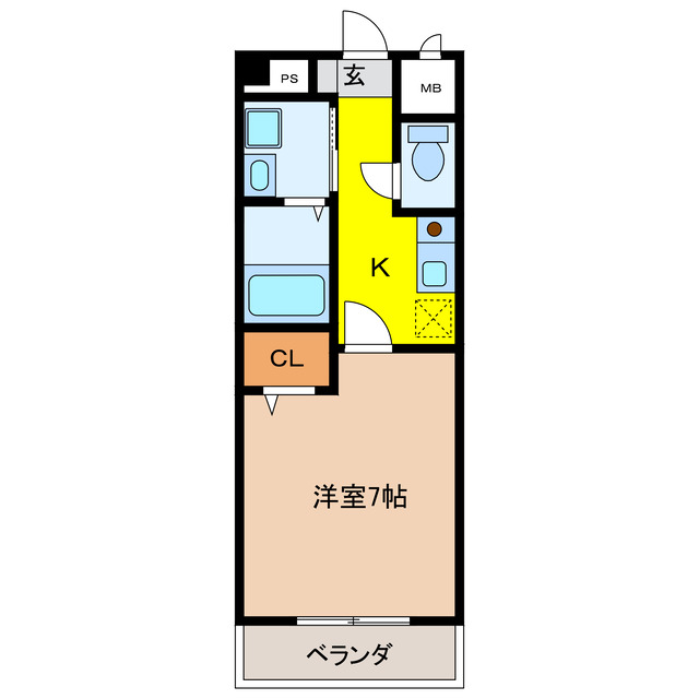 岐阜市茜部新所のマンションの間取り