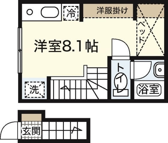 広島市佐伯区五日市中央のアパートの間取り