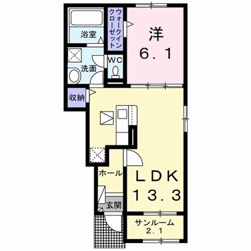 京都郡苅田町新津のアパートの間取り