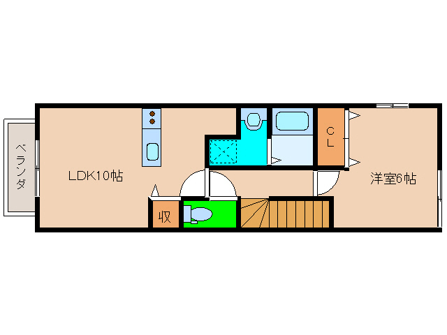 都城市郡元のアパートの間取り