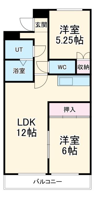 瀬戸市東松山町のマンションの間取り