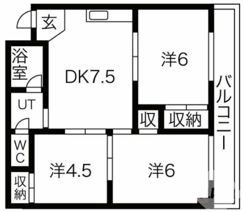 堺市堺区緑ヶ丘南町のマンションの間取り