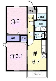 瀬戸内市長船町土師のアパートの間取り