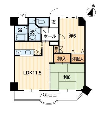 仁保新町コーポ福島の間取り