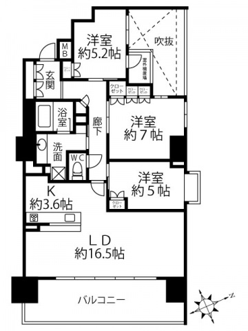 ディアメゾン河原町リバーグレースの間取り